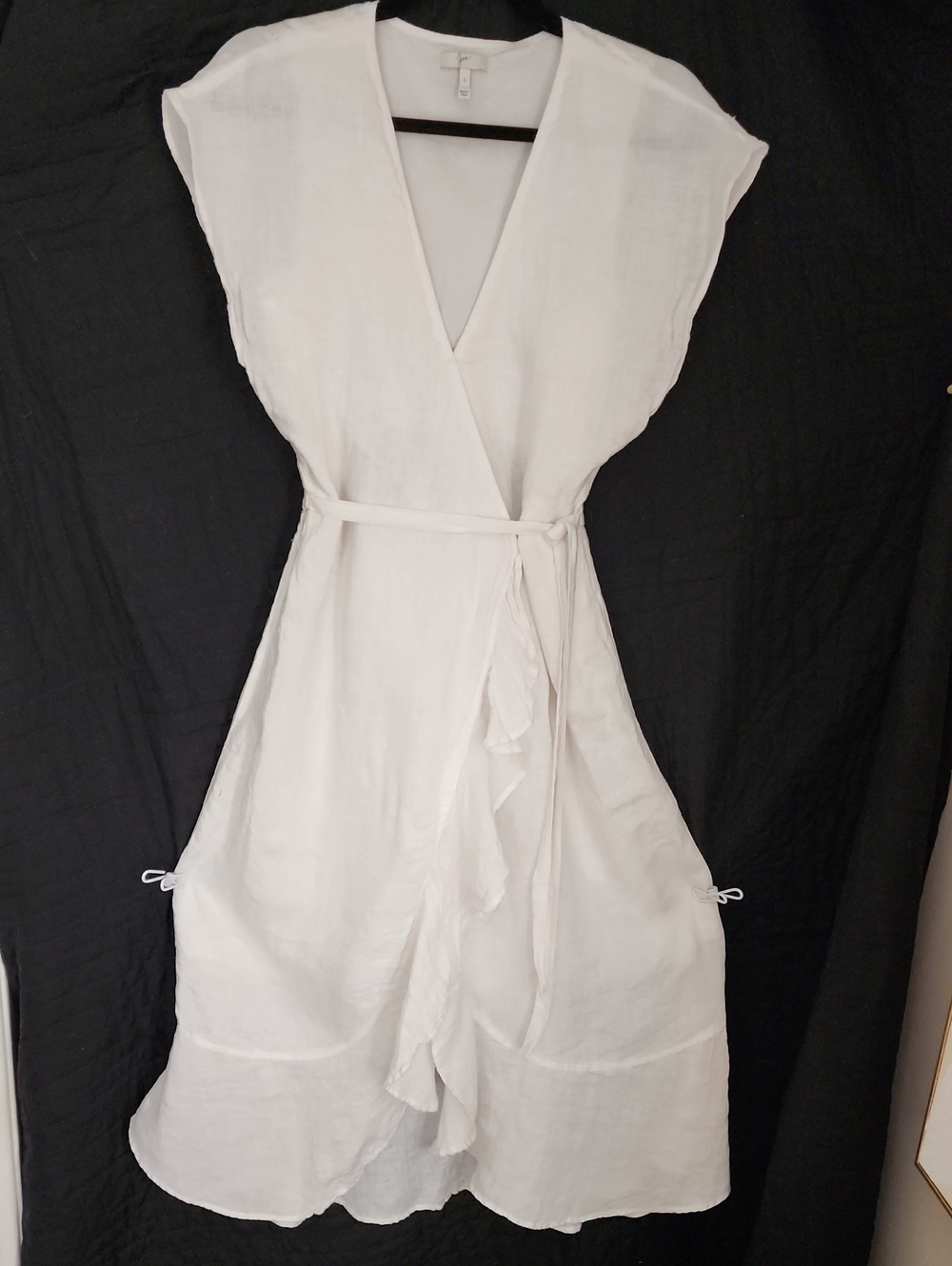 Joie White Linen Wrap Dress